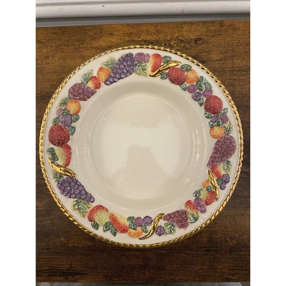 Vintage Avon Spiced Fruit Porcelain Plate Candle Holder and Potpourri Dish - Picture 2 of 4